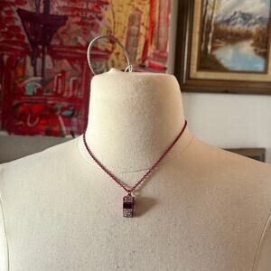 hot pink bedazzled hot pink whistle necklace